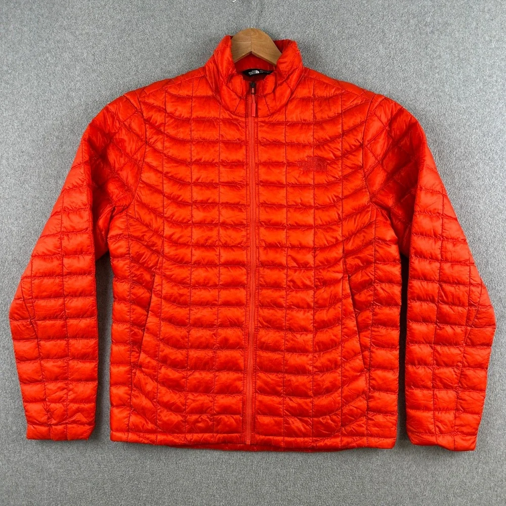 The North Face Jacket Mens Small Orange‎ ThermoBall Puffer Zip Up Captain Morgan